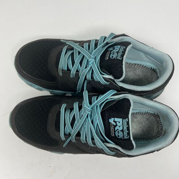 TIMBERLAND PRO Women’s Alloy Toe Work Shoes 8.5M Black Blue Anti-Fatigue Safety - Picture 7 of 11